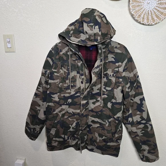 Aeropostale Warm Jacket Mens Camouflage  Size Large Hooded - Picture 8 of 11